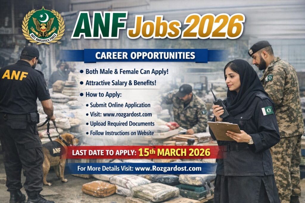 ANF Jobs 2026 – 239 Vacancies | Anti Narcotics Force Online Apply | Last Date 15 March