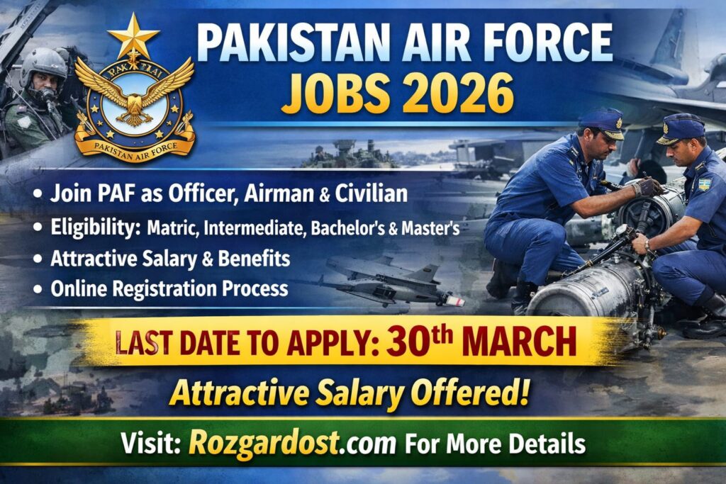 Pakistan Air Force Jobs 2026 – Online Apply | Latest PAF Jobs Advertisement